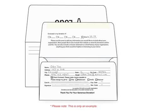 Donation Envelopes for Nonprofit .